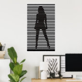 Mysteriel Vrouw Sihouette Poster (Thuiskantoor)