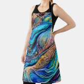 Mysteriele blauwe golven zwemmen verborgen oog Abs Schort (Insitu)