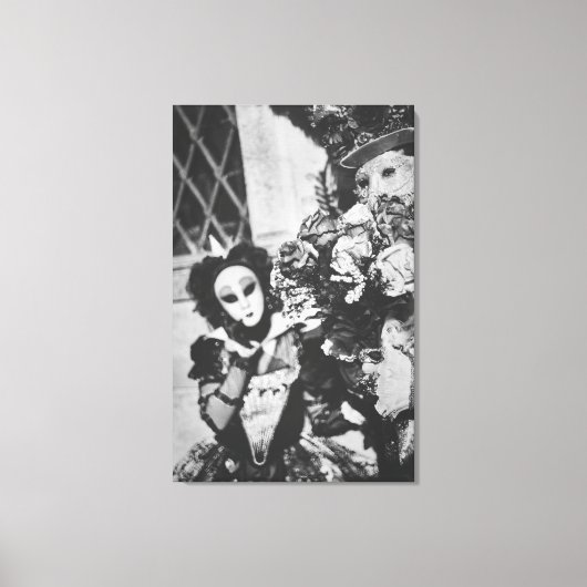 Mysteriele carnavalmaskers in Venetië, Italië Canvas Afdruk (Voorkant)