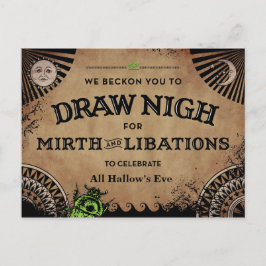 Mysteriele Egyptische halloween met Green Scarab Briefkaart