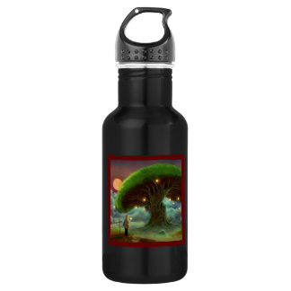 Mysteriele Magische Boom bij Night Bottle Black Waterfles