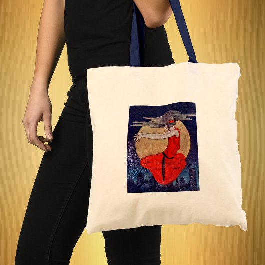 Mysteriele Magische Vrouw in de Moon Bag Tote Bag