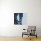 Mysteriele mist gevangen in wintersparrenbos wandkleed (In Situ (horizontaal))