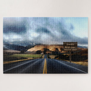 Mysteriele Natuur Scene Road Sign Marry Me Puzzle Legpuzzel