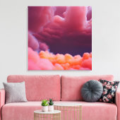 Mysteriele roze en oranje wolken canvas afdruk (Insitu (Woonkamer))