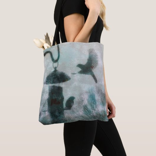 Mysteriele vogel die naar het Tas van de feeder vl (Dichtbij)