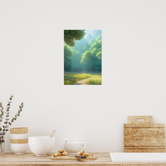 Mysteries in het bos poster (Keuken)