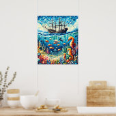 Mysteries van de diepten van de oceaan poster (Keuken)