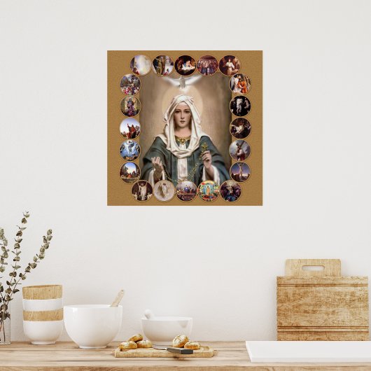 MYSTERIES VAN DE HOLY ROSARY; POSTER (Keuken)