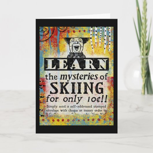 Mysteries van Skiing Wenskaart - Funny Kaart (Voorkant)