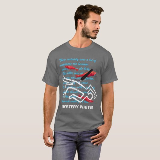 Mysterieschrijver T-shirt (Voorkant volledig)