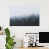 Mysterieus bos in de mist poster (Thuiskantoor)
