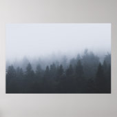 Mysterieus bos in de mist poster (Voorkant)