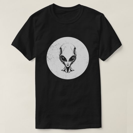 Mysterieus buitenaards hoofdontwerp t-shirt (Design voorkant)
