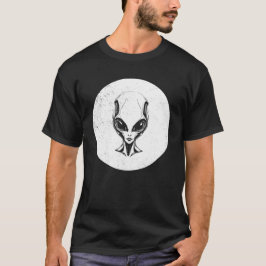 Mysterieus buitenaards hoofdontwerp t-shirt