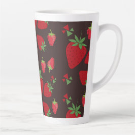 Mysterieus en elegante aardbeienpatroon latte mok