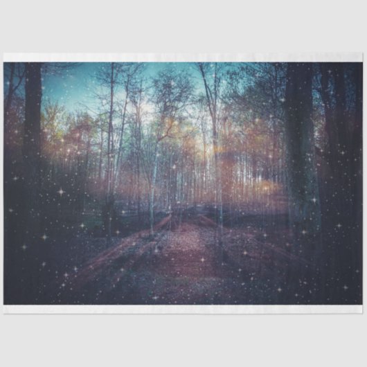 Mysterieus etherisch betoverd bos tissuepapier (Voorkant)