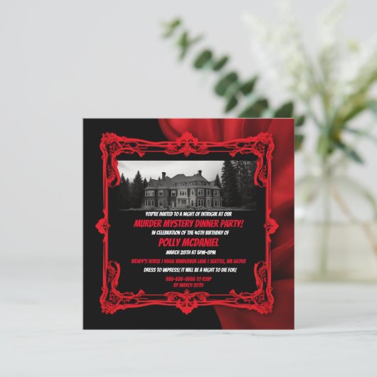 Mysterieus Feest Uitnodiging voor een Moord in een (Staand voorkant)