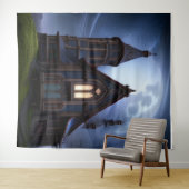 Mysterieus Gotisch Huis op heuvel Wandkleed (In Situ (horizontaal))