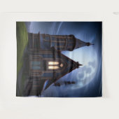 Mysterieus Gotisch Huis op heuvel Wandkleed (Voorkant (horizontaal))