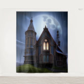 Mysterieus Gotisch Huis op heuvel Wandkleed (Voorkant)
