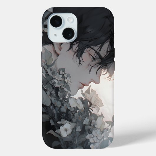 Mysterieus Man en bloemen Case-Mate iPhone Case (Achterkant)