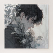 Mysterieus Man en bloemen Legpuzzel (Verticaal)