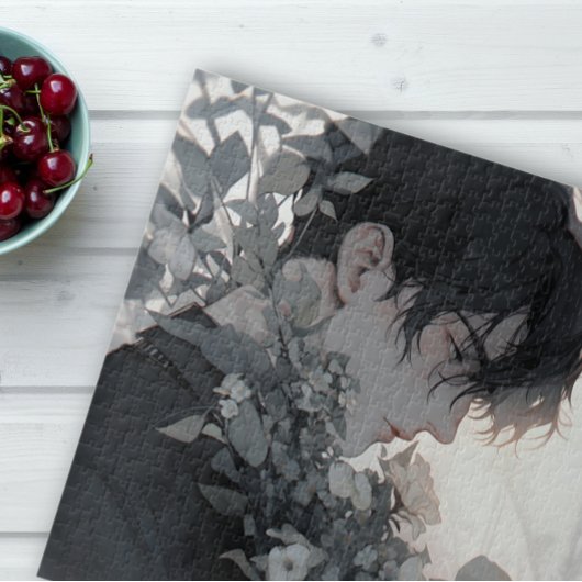 Mysterieus Man en bloemen Legpuzzel