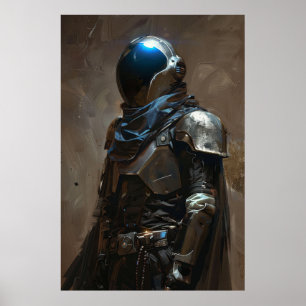 Mysterieus Man in Mask Portrait Poster