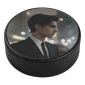 Mysterieus Man in Suit at Night – Cinematic Urban Hockey Puck (3/4)