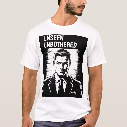 Mysterieus Man in Suit Noir Style Poster T-shirt (Voorkant)