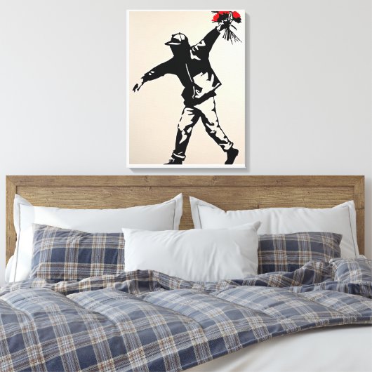 Mysterieus Man met Flowers Canvas Afdruk (Insitu (Slaapkamer))