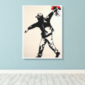 Mysterieus Man met Flowers Canvas Afdruk (Insitu (Houten vloer))