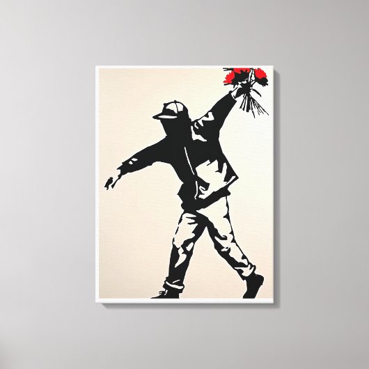 Mysterieus Man met Flowers Canvas Afdruk (Voorkant)