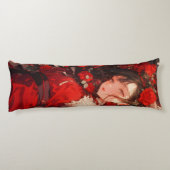 Mysterieus meisje in rode anime lichaamskussen (Achterkant)