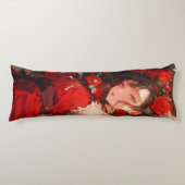 Mysterieus meisje in rode anime lichaamskussen (Voorkant)