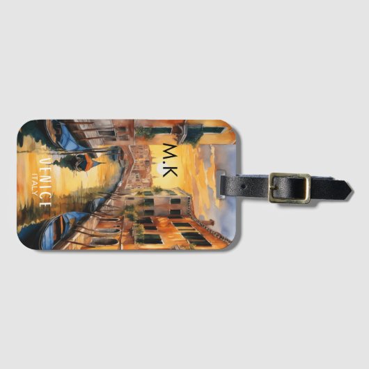 Mysterieus mooie zonsondergang in Venetië Bagagelabel (Voorkant (horizontaal))