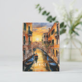 Mysterieus mooie zonsondergang in Venetië Briefkaart (Staand voorkant)