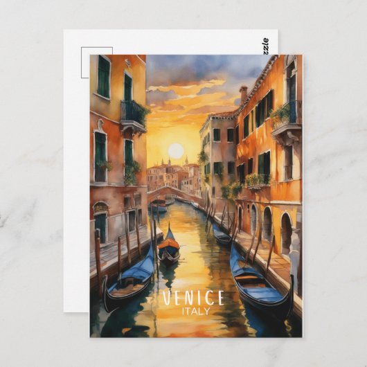 Mysterieus mooie zonsondergang in Venetië Briefkaart (Voorkant / Achterkant)