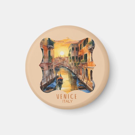 Mysterieus mooie zonsondergang in Venetië Magneet (Voorkant)