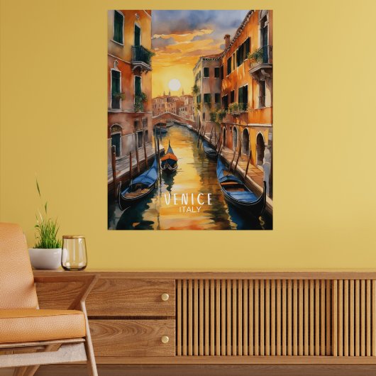 Mysterieus mooie zonsondergang in Venetië Poster (Woonkamer 2)