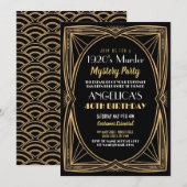 Mysterieus moorddiner feest 1920's verjaardagsfees kaart (Voorkant / Achterkant)