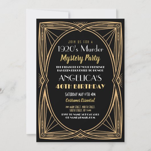 Mysterieus moorddiner feest in de stijl van de jar kaart (Voorkant)