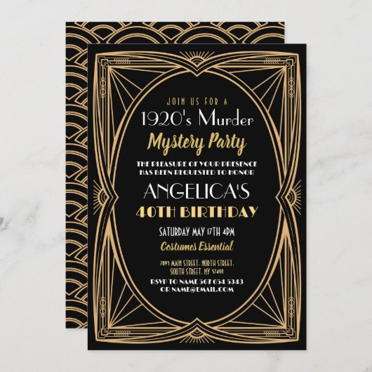 Mysterieus moorddiner feest in de stijl van de jar kaart (Voorkant / Achterkant)