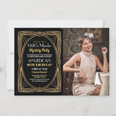 Mysterieus moorddiner jaren 20 verjaardagsfeest fo kaart (Voorkant)