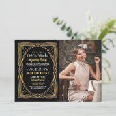 Mysterieus moorddiner jaren 20 verjaardagsfeest fo kaart (Staand voorkant)