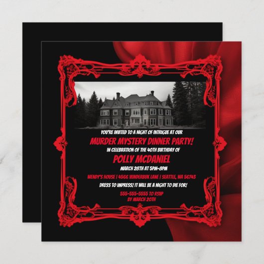 Mysterieus moordfeest in een griezelige villa uitn kaart (Voorkant / Achterkant)