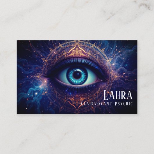 Mysterieus oog Mandala Helderziend Psychisch Mediu Visitekaartje (Voorkant)