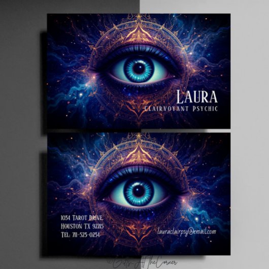 Mysterieus oog Mandala Helderziend Psychisch Mediu Visitekaartje