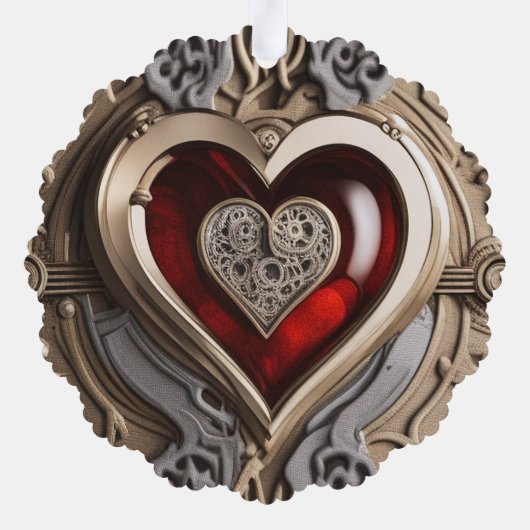 Mysterieus Ornament met een rood hart (Achterkant)